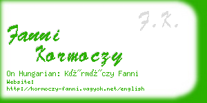 fanni kormoczy business card